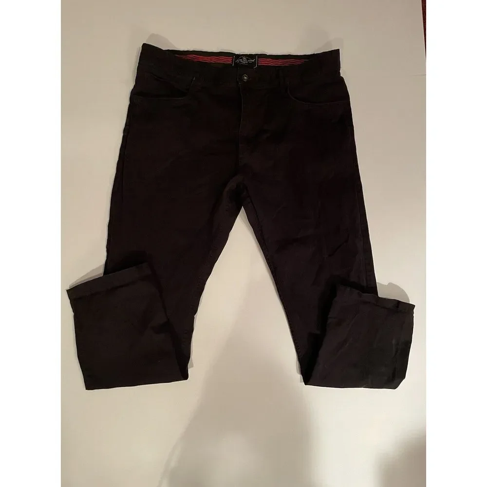 Across The Pond Black Chinos Casual Pants Comfort Stretch Menswear Size‎ 38x30